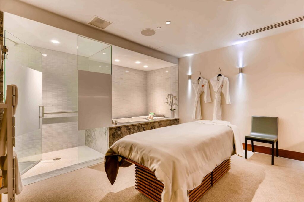 Spa Table for Apres Ski Without Skiing